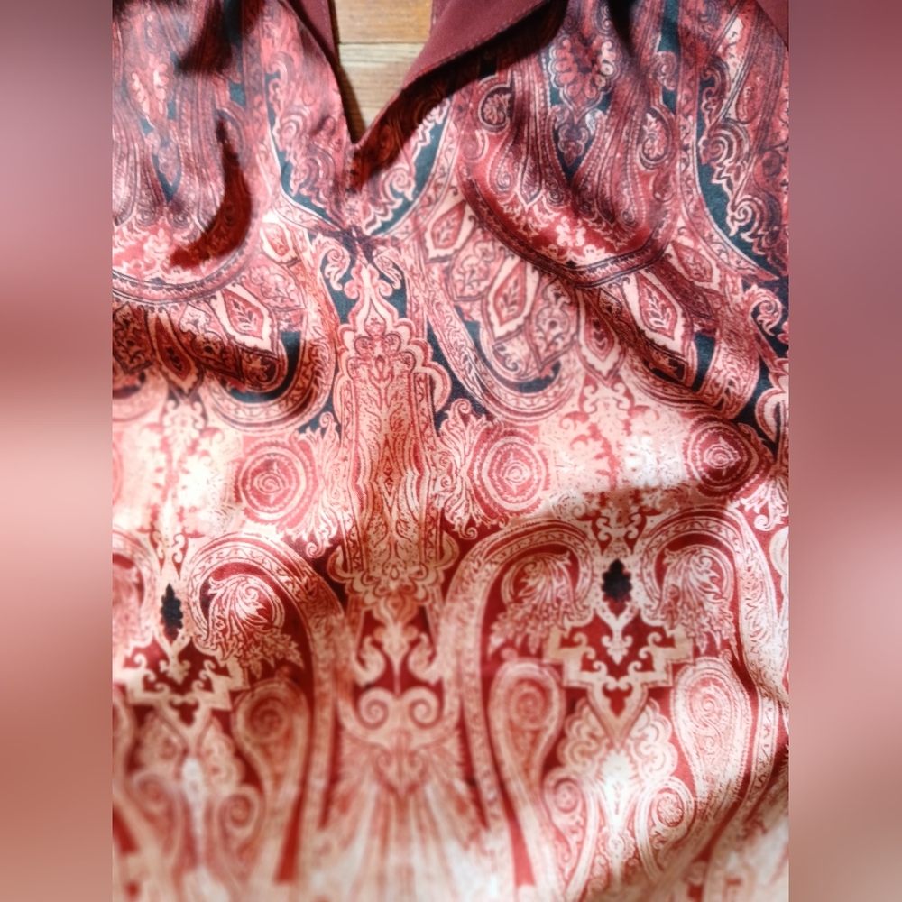 Paisley Ombre Halter Blouse  in Burgundy and Cream - Picture 10 of 10